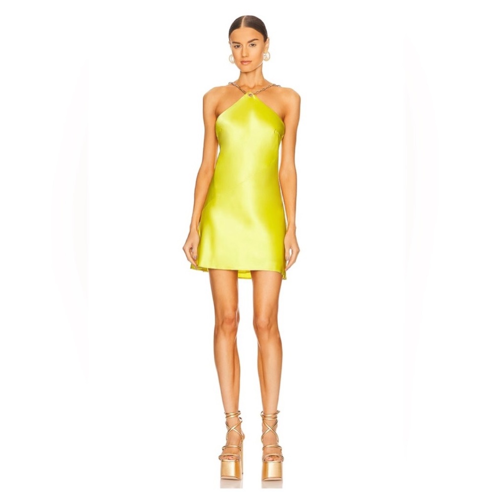 Cult Gaia Lime Green with Gold Chain Straps Size Medium